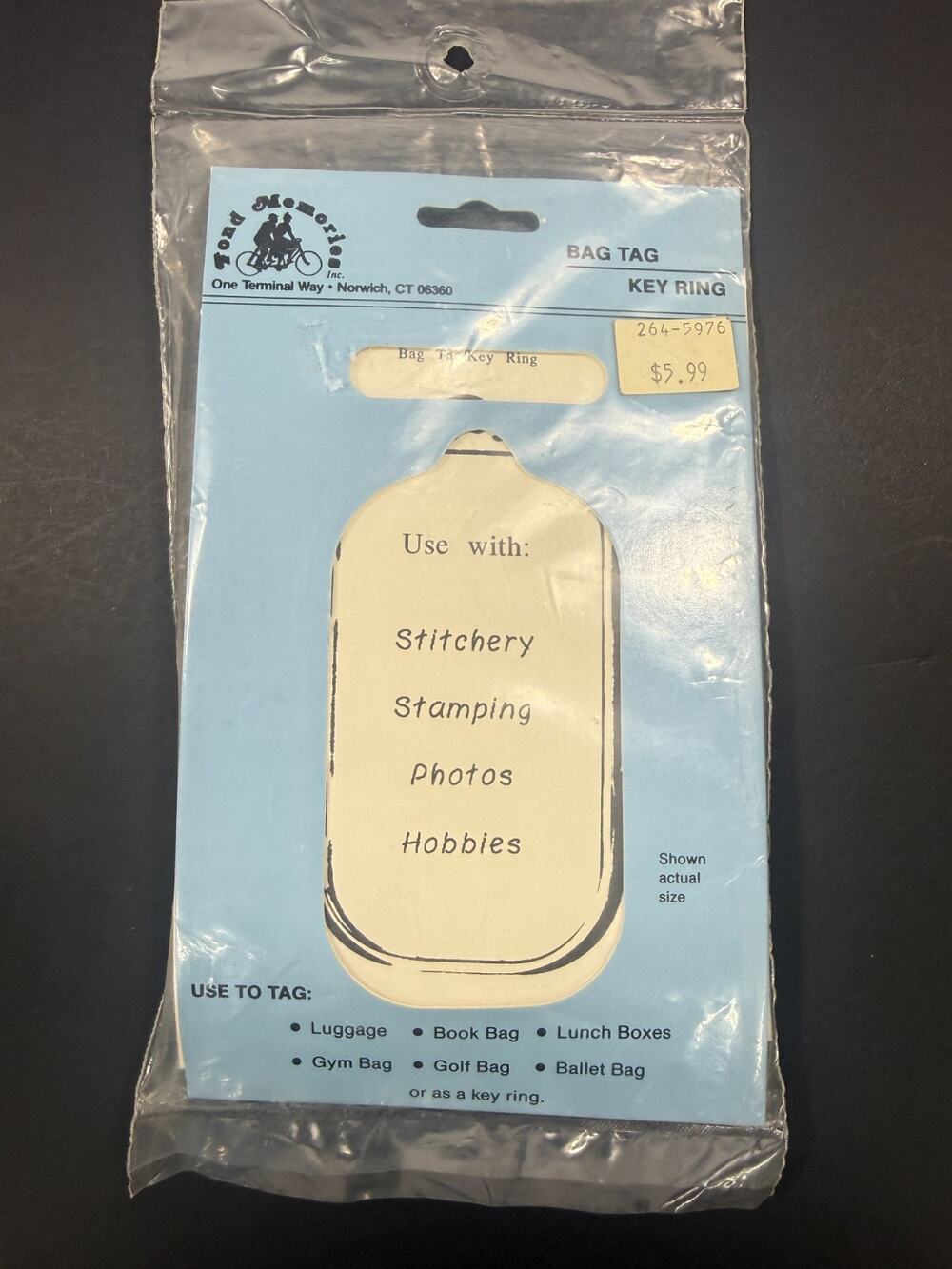 Fond Memories Acrylic Bag Tag Key Ring Accessory Pack BT01 Luggage Tag Blank New